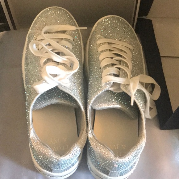 Crown & Ivy Silver Sparkly Sneakers - Picture 3 of 6